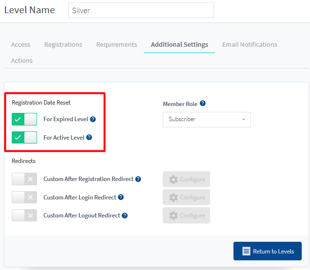 Membership Levels with WishList Member - Registration Date Reset