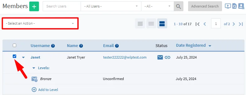 image - WordPress Membership Plugin - Membership Sites Editing Member Level Status in WishList Member - Confirm