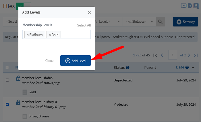 Protect Your Files Using WishList Member File Protection - Add Levels to Content