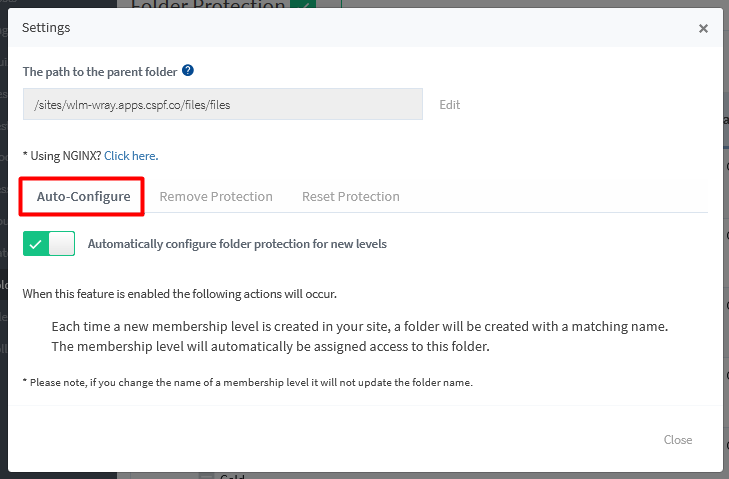 Protect Folders on Your Site Using WishList Member Folder Protection - Auto-Configure