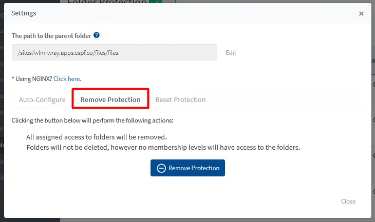 image - WordPress Membership Plugin - Membership Sites Protect Folders on Your Site Using WishList Member Folder Protection - Remove Protection