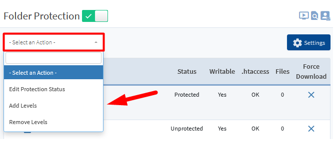 Protect Folders on Your Site Using WishList Member Folder Protection - Select an Action