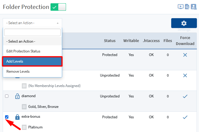 Protect Folders on Your Site Using WishList Member Folder Protection - Add Levels