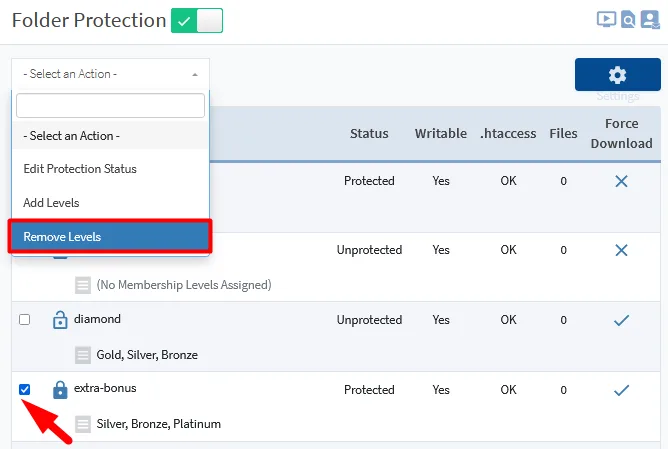 image - WordPress Membership Plugin - Membership Sites Protect Folders on Your Site Using WishList Member Folder Protection - Remove Levels