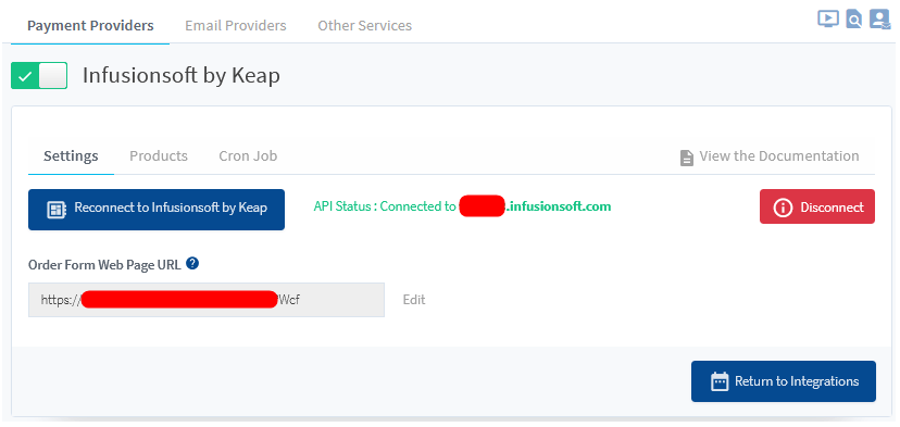 Infusionsoft by Keap (Payment Provider) Integration with WishList Member - Connection