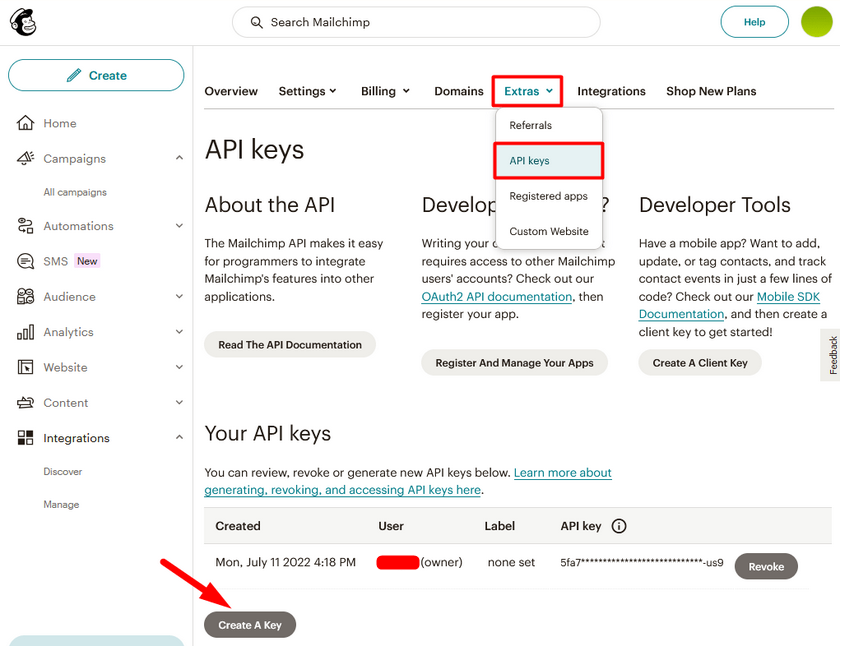 Connecting MailChimp with WishList Member - API Key