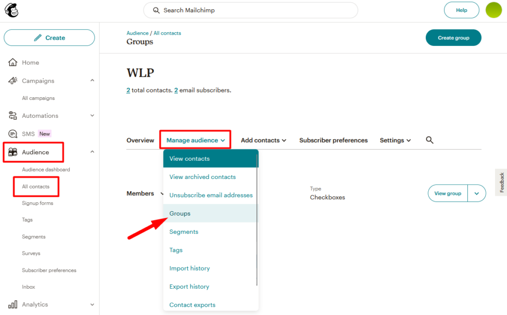 MailChimp Integration with WishList Member - Audiences/Lists