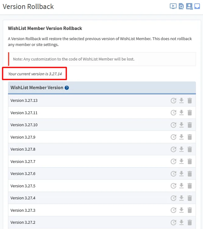 image - WordPress Membership Plugin - Membership Sites WishList Member Version Rollback - Current Version