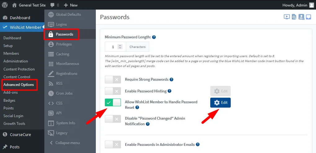 Allow WishList Member to Handle Password Reset
