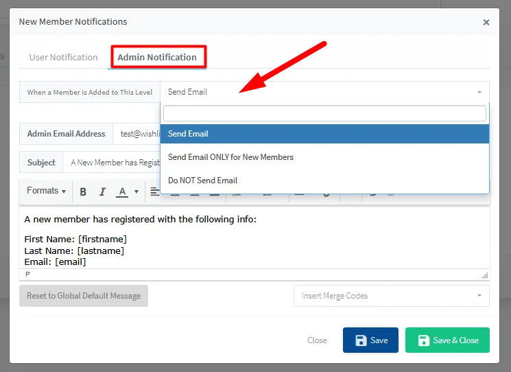 image - WordPress Membership Plugin - Membership Sites New Member Registration Emails - Disable Admin Notification