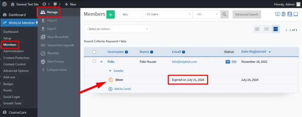 image - WordPress Membership Plugin - Membership Sites WishList Member - Expire from Level
