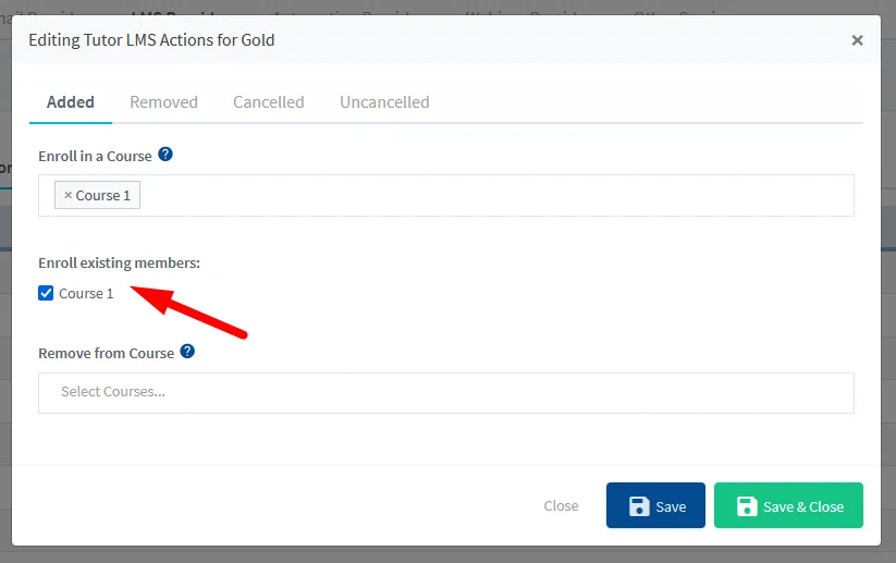 Tutor LMS Integration with WishList Member - Enroll Existing Members