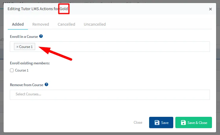 Tutor LMS Integration with WishList Member - Membership Level Actions