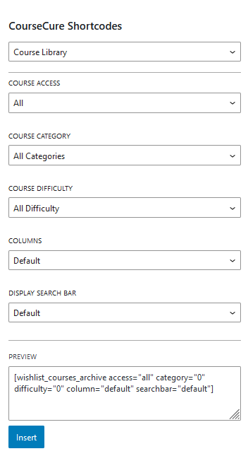 A Summary of CourseCure Shortcodes - Courses