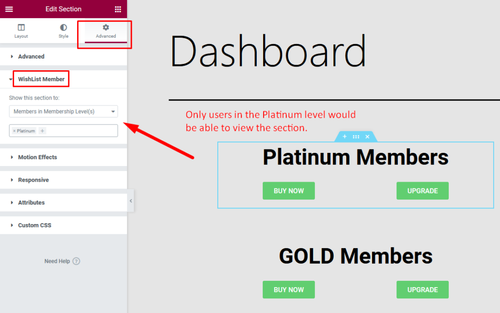 WishList Member Elementor Integration