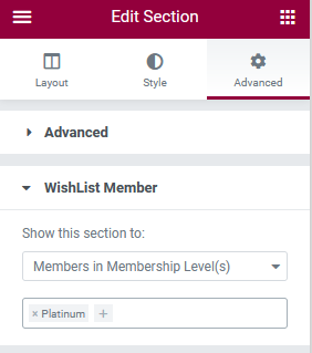 WishList Member Elementor Integration