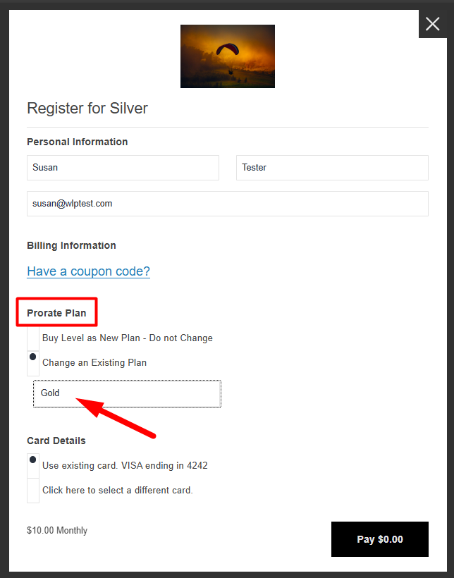 Stripe Integration with WishList Member - Payment Form