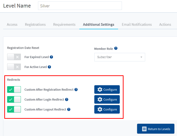 WishList Member Additional Settings