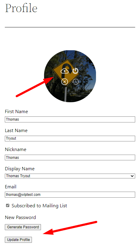 Member Profile Page - WishList Member