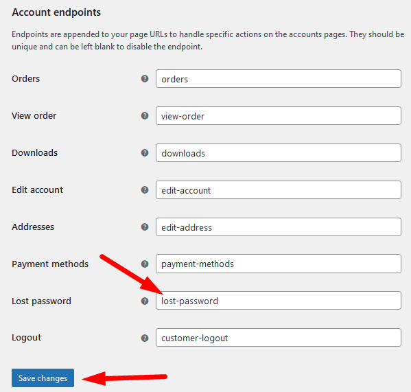 WooCommerce Lost Password