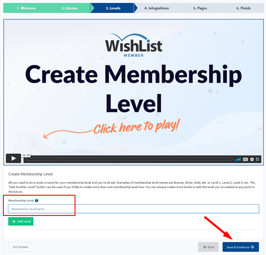 WishList Member Setup Wizard