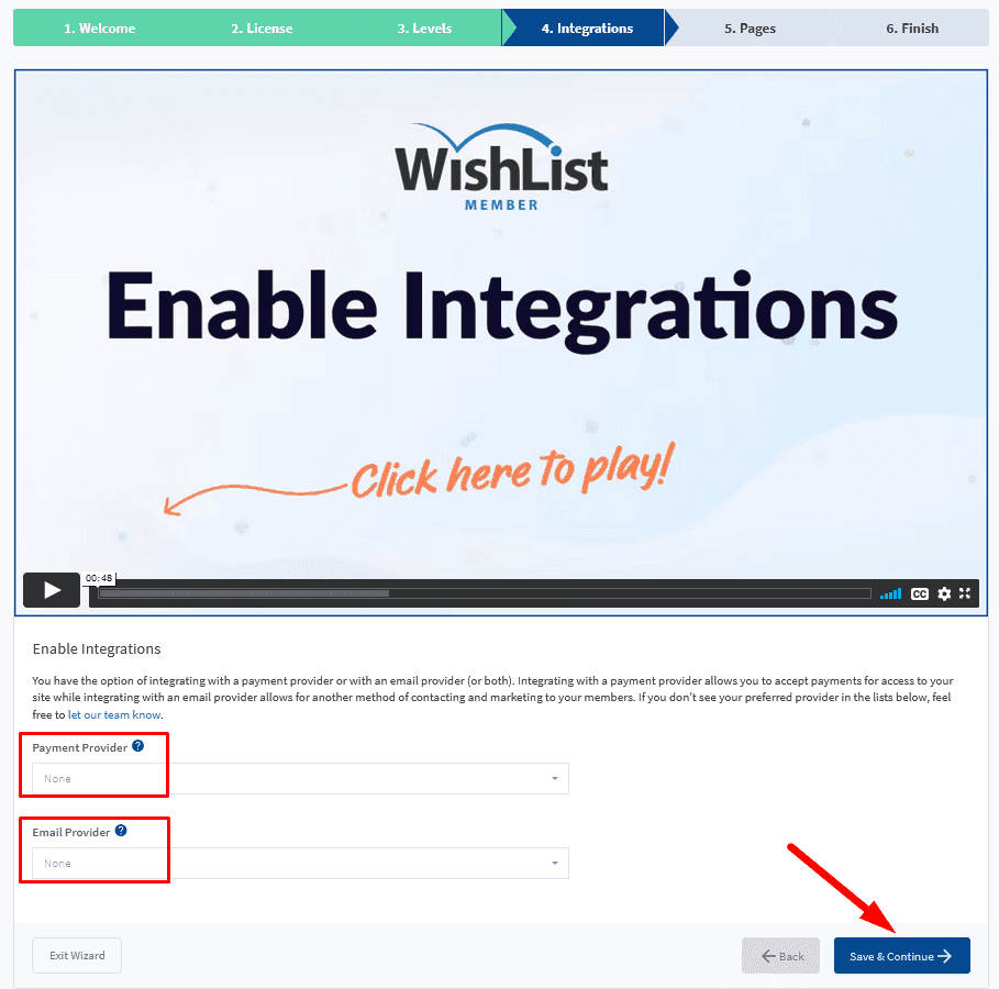 WishList Member Setup Wizard