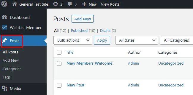 WordPress Posts Example