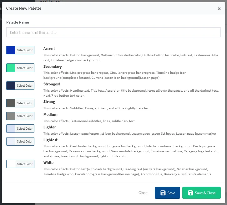 - WordPress Membership Plugin - Membership Sites CourseCure Courses - Course Color Palette