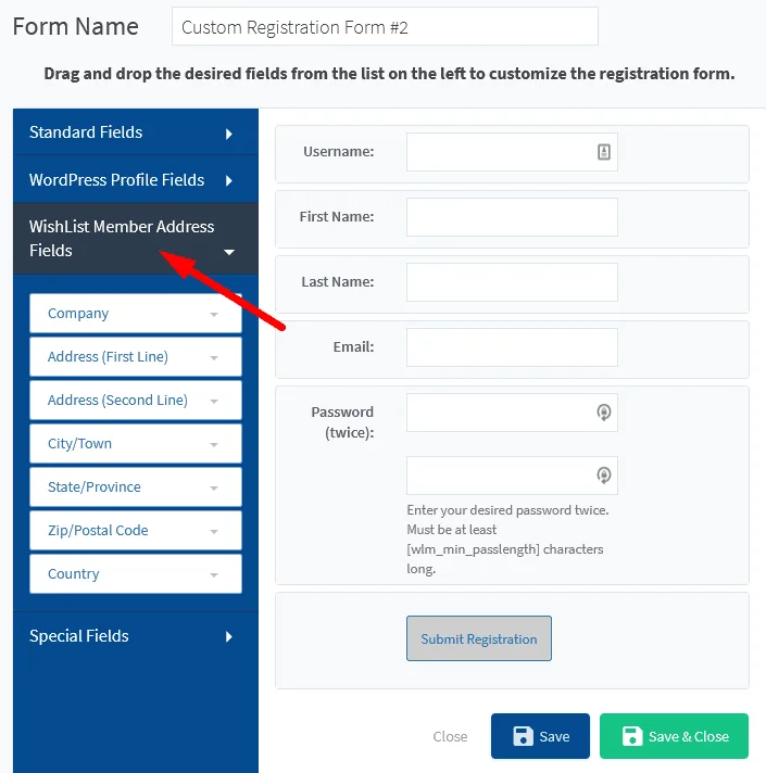 Member Registration - WishList Member