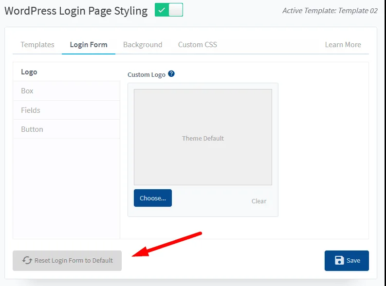 WordPress login page styling - WishList Member