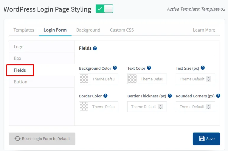 WordPress login page styling - WishList Member