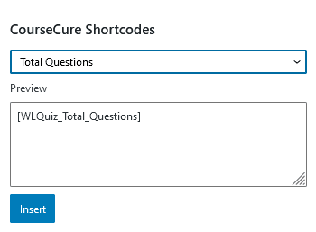 A Summary of CourseCure Shortcodes - Quiz Total Questions