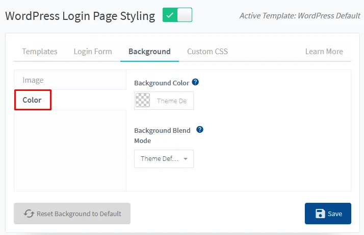 WordPress login page styling - WishList Member