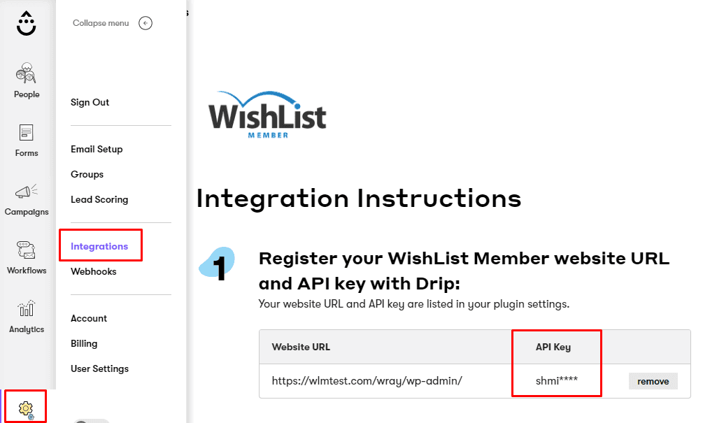 WishList Member Integration with Drip