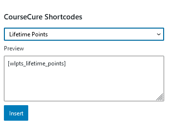 A Summary of CourseCure Shortcodes - Lifetime Points