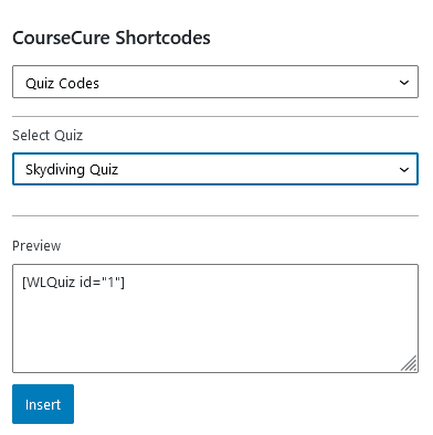 A Summary of CourseCure Shortcodes - Quizzes