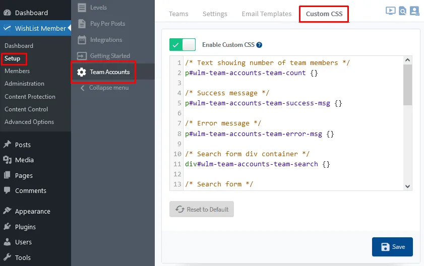 - WordPress Membership Plugin - Membership Sites Team Accounts - Custom CSS