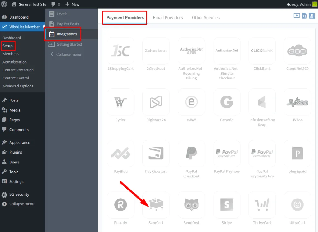 SamCart Integration with WishList Member