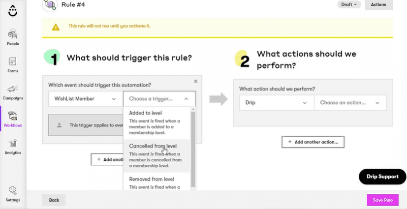 WishList Member Integration with Drip