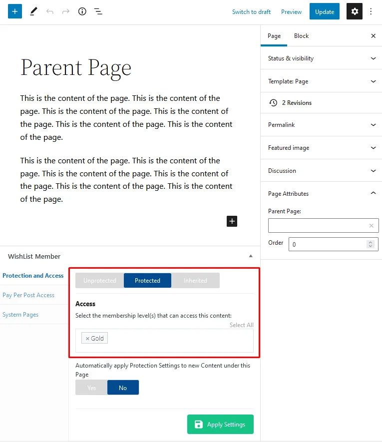 - WordPress Membership Plugin - Membership Sites Inherit Protection WishList Member