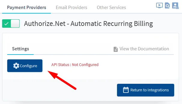 Configuring Authorize.net settings inside WishList Member