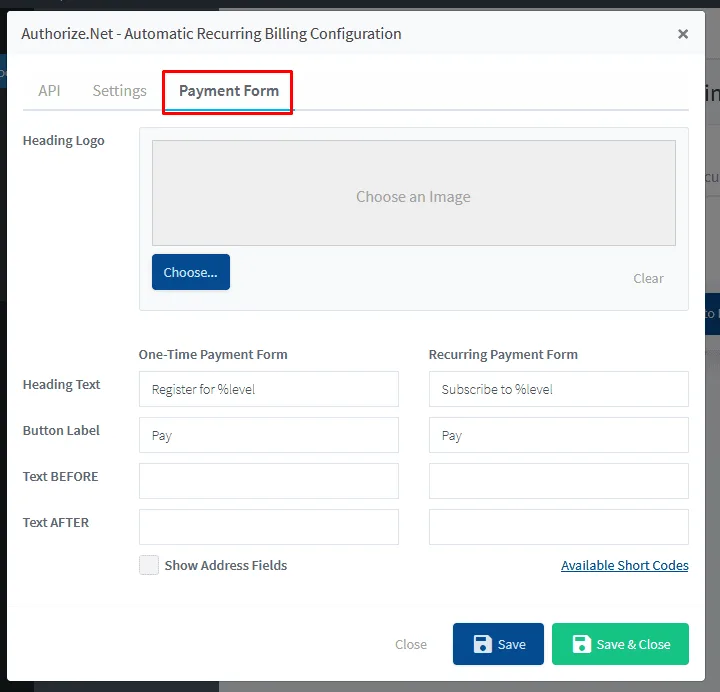 Creating payment forms inside WishList Member