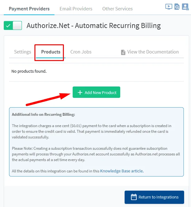 Adding Authorize.net products inside WishList Member