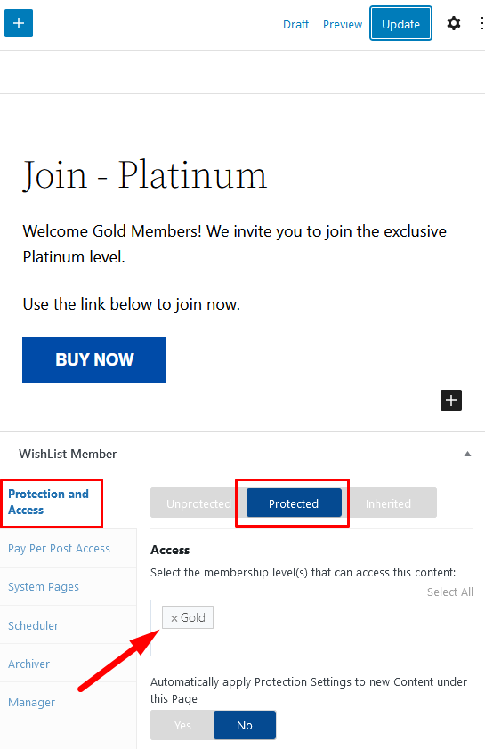 Members can purchase access - WishList Member