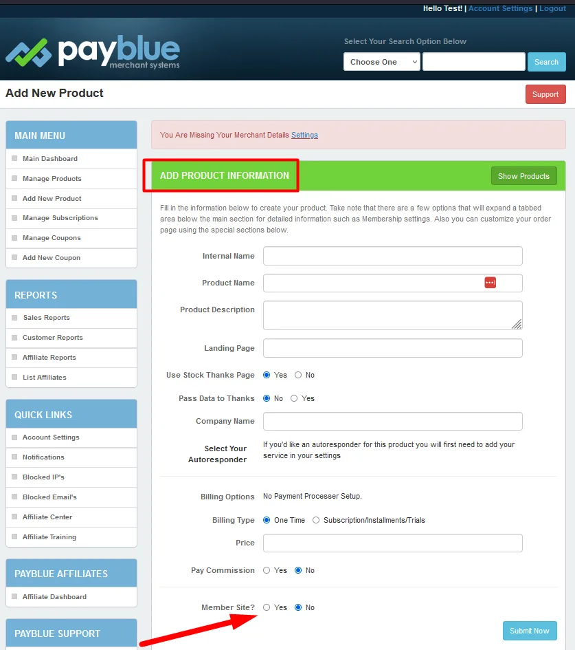 image-13 - WordPress Membership Plugin - Membership Sites PayBlue Add New Product - Membership Site