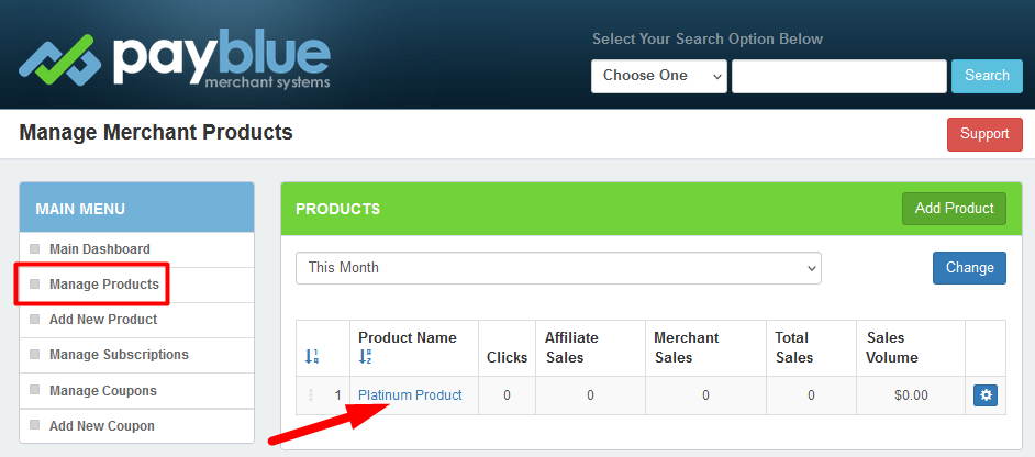 PayBlue - Manage Product