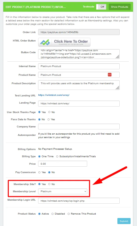 image-21 - WordPress Membership Plugin - Membership Sites PayBlue - Confirm Membership Site and WishList Member membership level