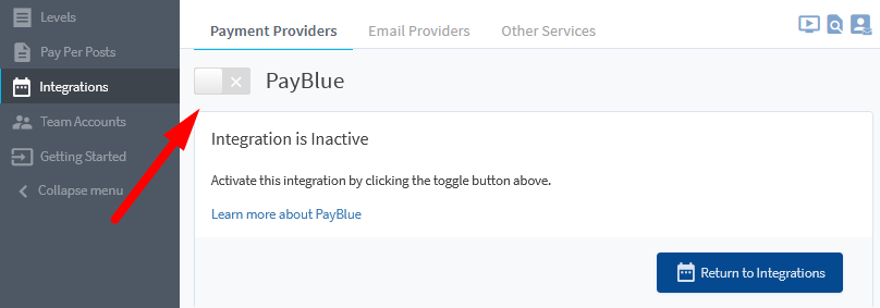 WishList Member - PayBlue Integration