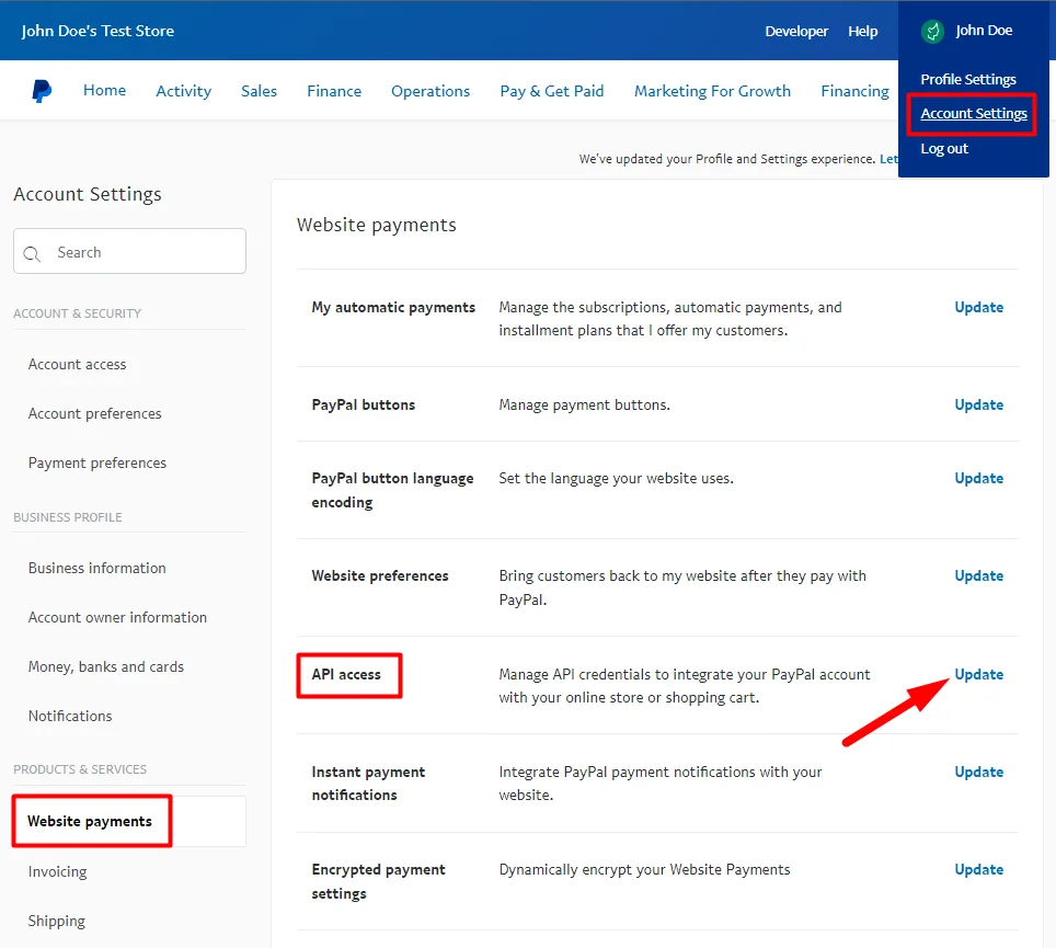 image-60 - WordPress Membership Plugin - Membership Sites PayPal - Website Payments > API Access