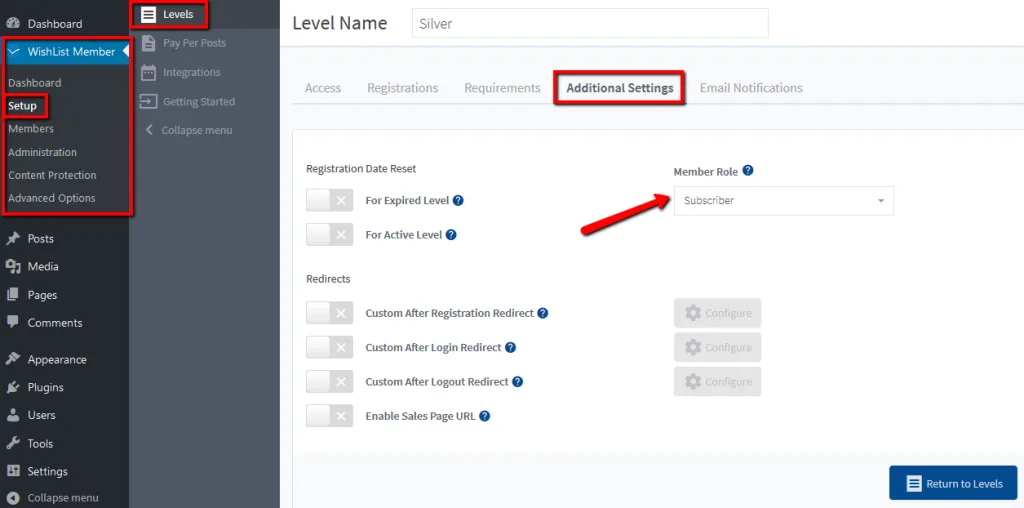 setup-levels-wproles-01 - WordPress Membership Plugin - Membership Sites